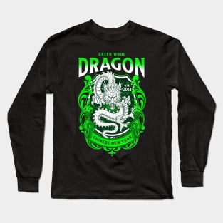 Green Wood Dragon Long Sleeve T-Shirt